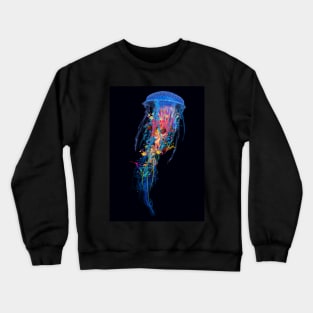 El;ectric Blue Jellyfish Crewneck Sweatshirt